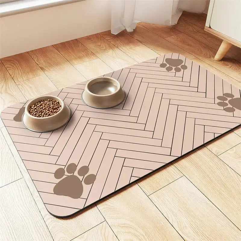 Dog & Cat Feeding Mat – Absorbent Bowl Mat for Mess-Free Meals STTM