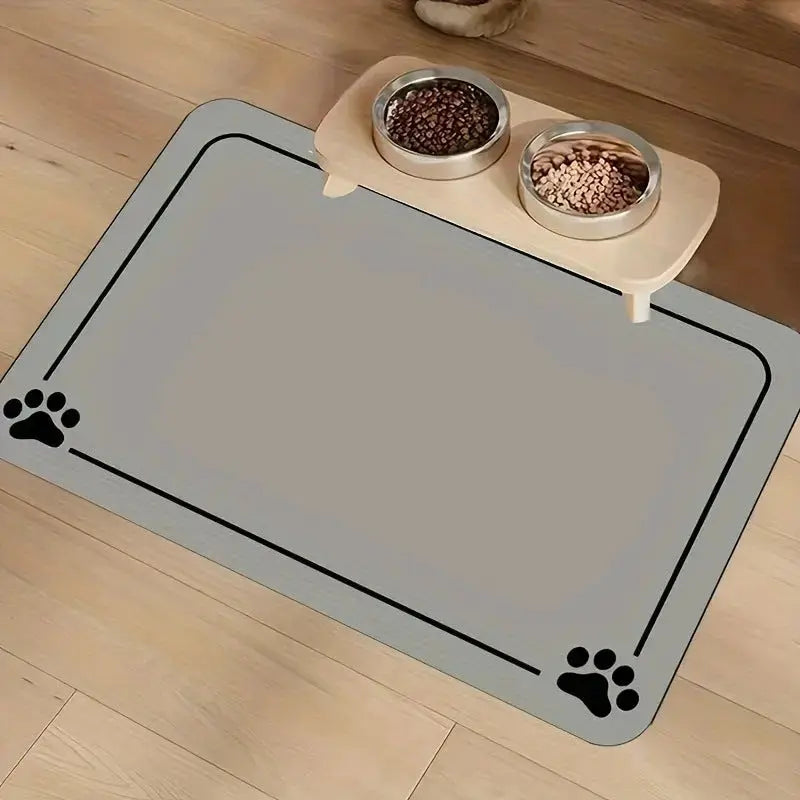 Dog & Cat Feeding Mat – Absorbent Bowl Mat for Mess-Free Meals STTM