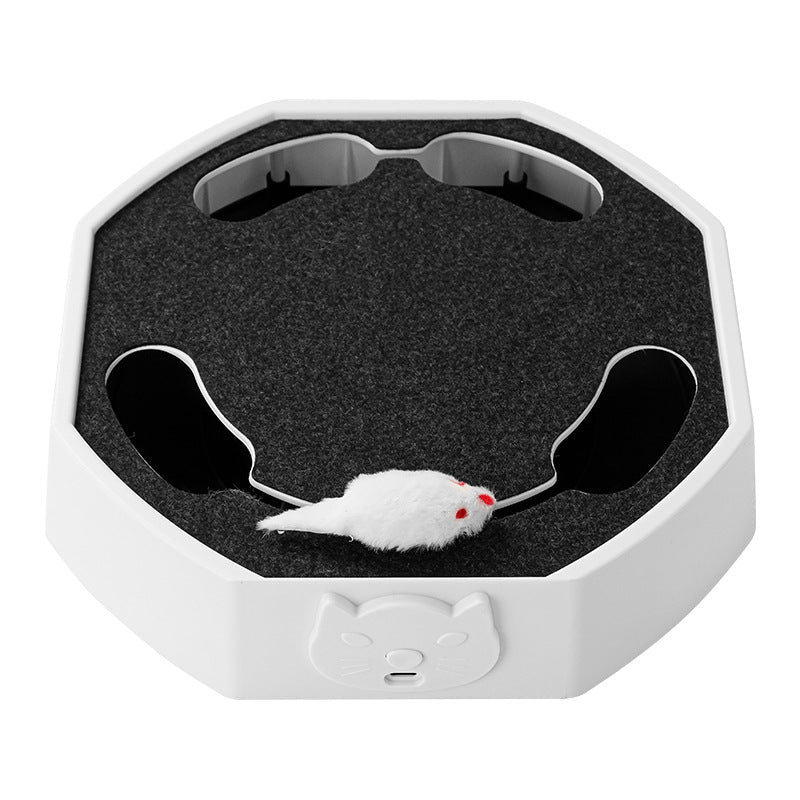 Automatic Cat Scratcher Toy with Moving Plush Mouse