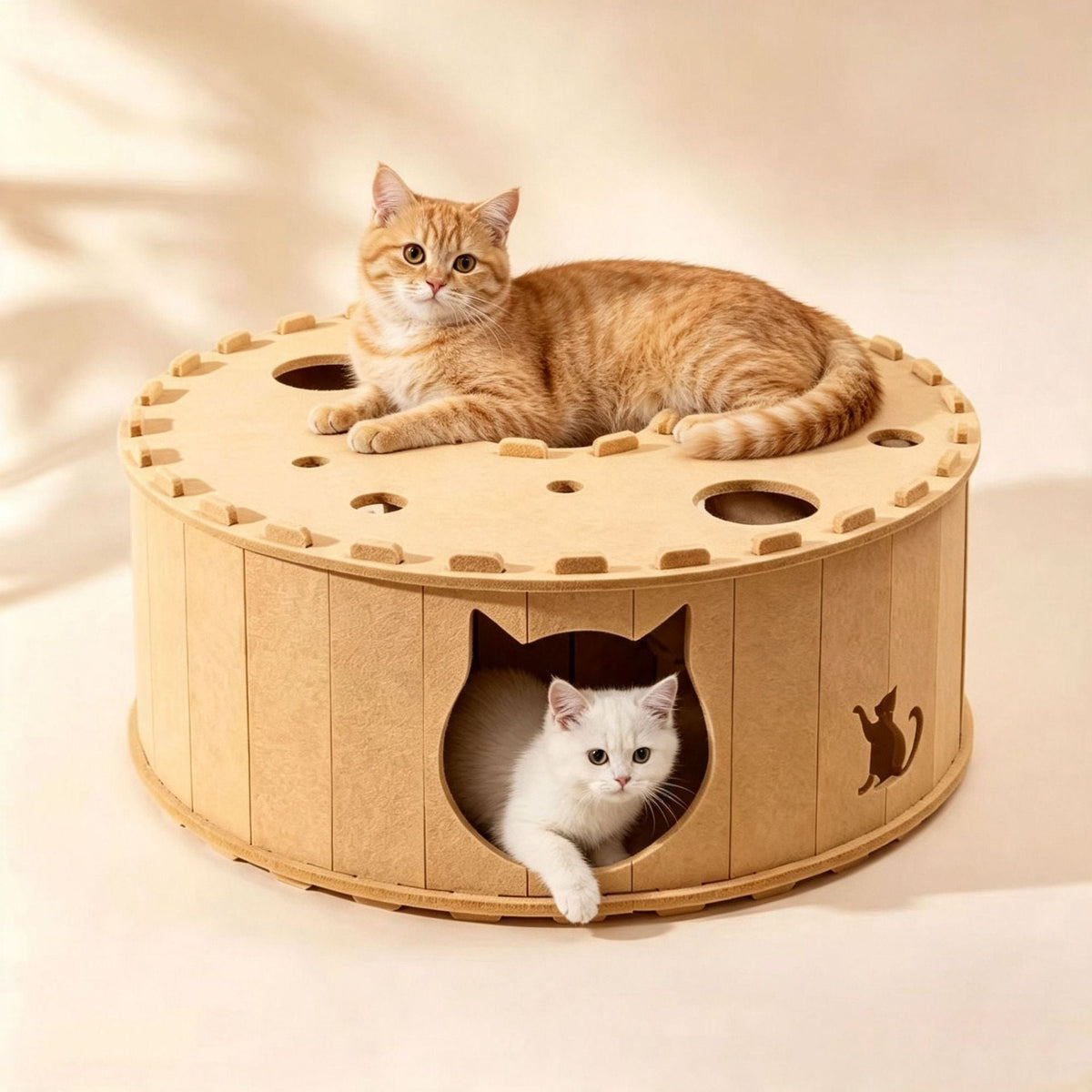 Felt Cat Tunnel & Hideaway – 2-in-1 Interactive Playhouse & Cozy Bed