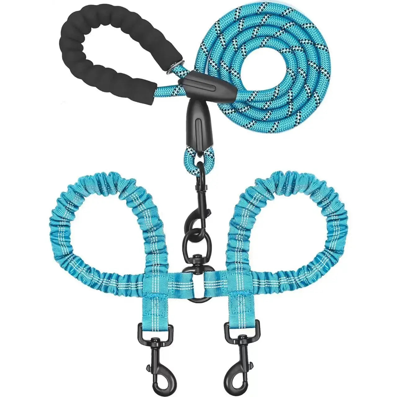 Dual Dog Leash – No-Tangle 360° Swivel Bungee Leash for Two Dogs Fursera