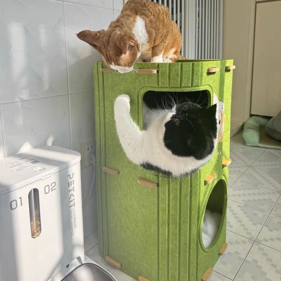 Cat Tree House with Scratcher & Condo