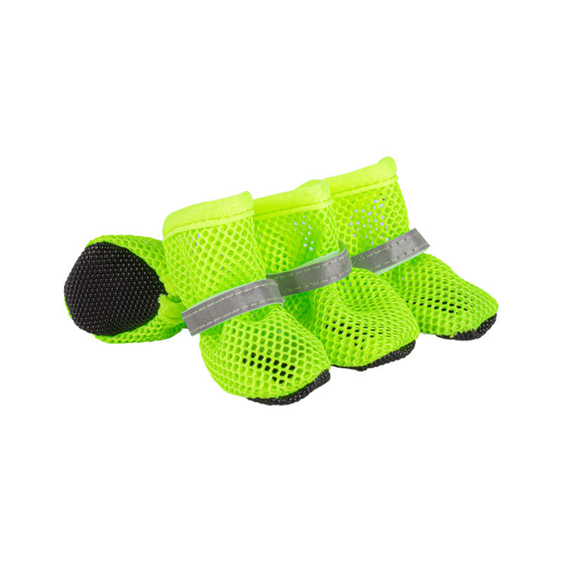 Breathable Mesh Dog Shoes – Anti-Slip Reflective Summer Paw Protection Boots