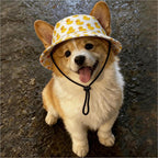 Cute Pet Sun Hat – Adjustable Outdoor Bucket Hat for Dogs & Cats