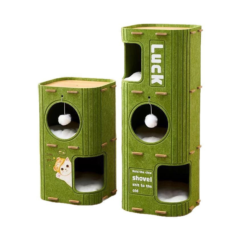 Cat Tree House with Scratcher & Condo