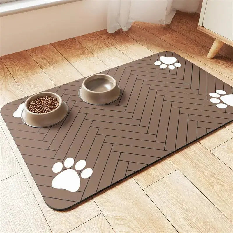 Dog & Cat Feeding Mat – Absorbent Bowl Mat for Mess-Free Meals STTM
