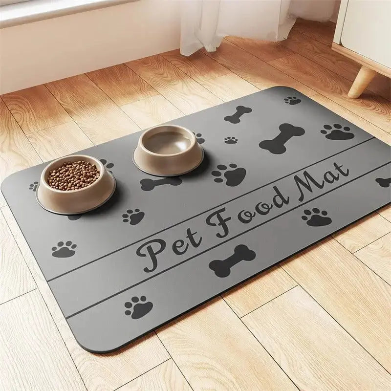Dog & Cat Feeding Mat – Absorbent Bowl Mat for Mess-Free Meals STTM