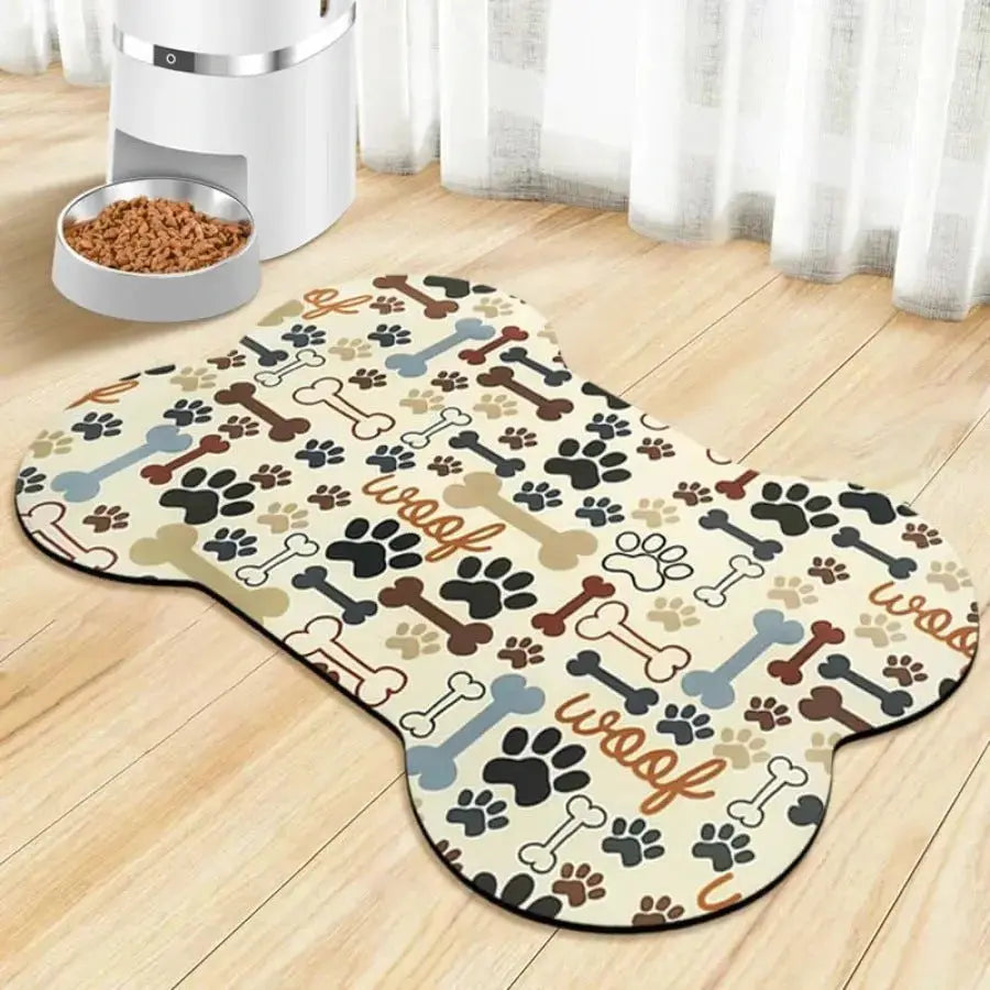 Dog & Cat Feeding Mat – Absorbent Bowl Mat for Mess-Free Meals STTM