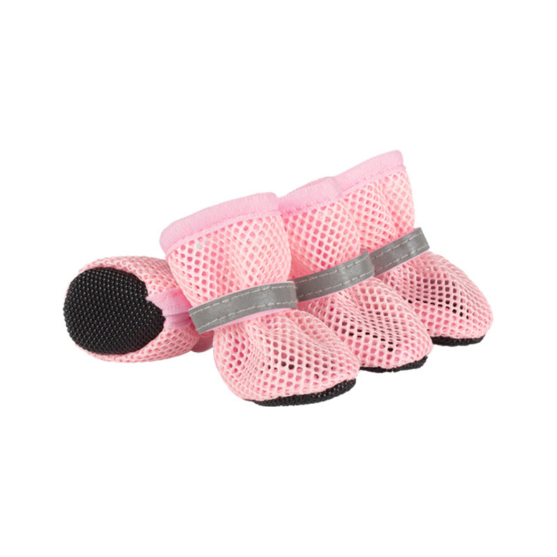 Breathable Mesh Dog Shoes – Anti-Slip Reflective Summer Paw Protection Boots