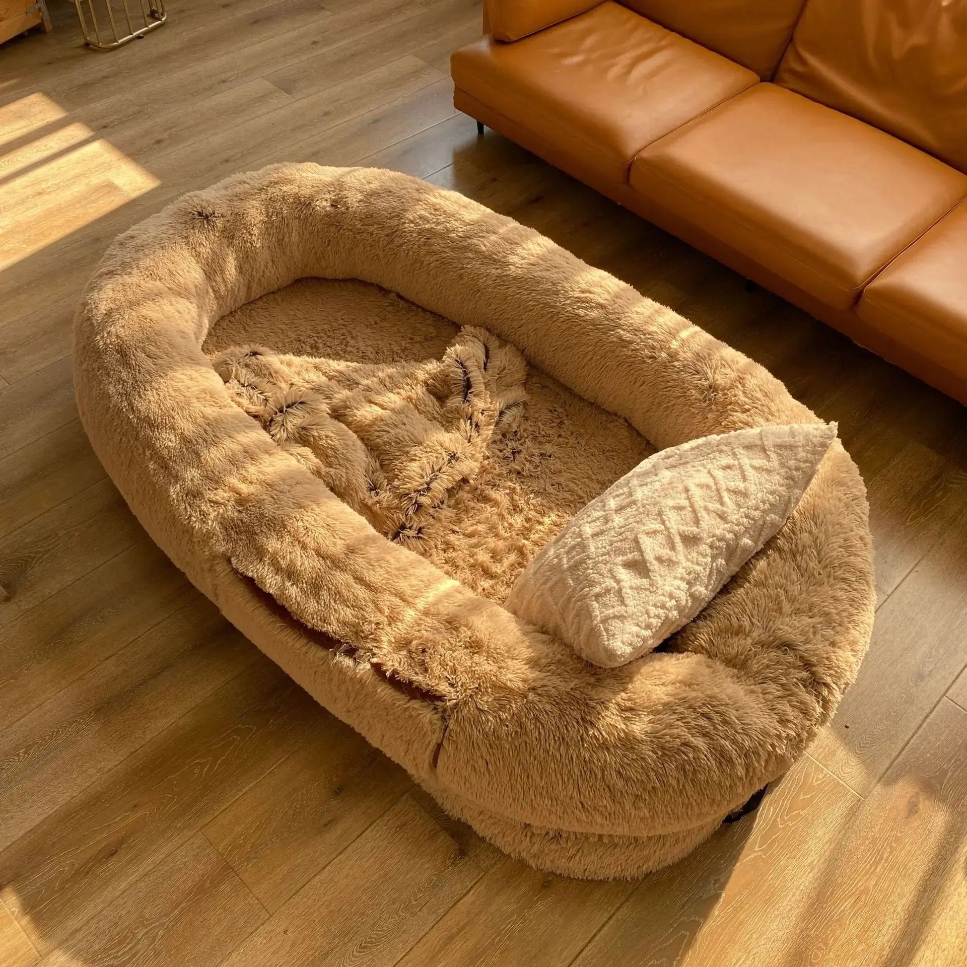 Orthopedic Human Dog Bed – Large Cozy Lounger for Relaxing STTM