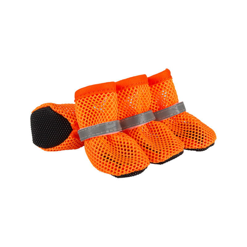 Breathable Mesh Dog Shoes – Anti-Slip Reflective Summer Paw Protection Boots