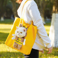 Cute Character Pet Carrier Tote Bag – Canvas Shoulder Bag for Cats & Small Dogs