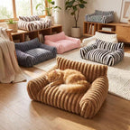 Plush Sofa Pet Bed for Cats & Dogs