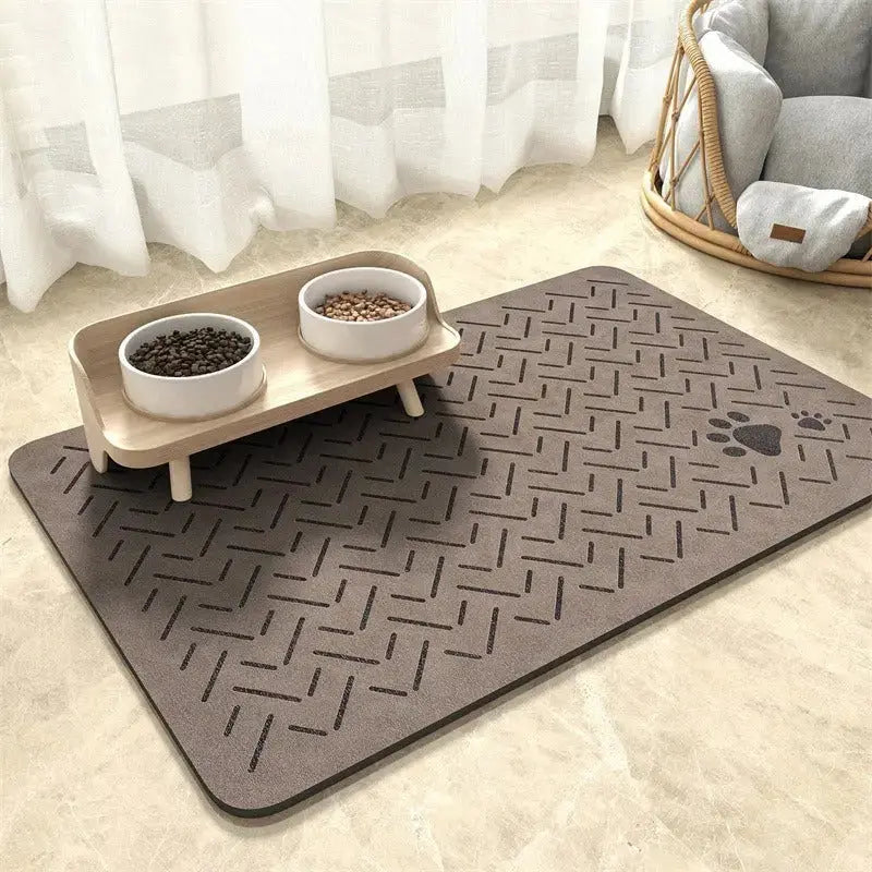 Dog & Cat Feeding Mat – Absorbent Bowl Mat for Mess-Free Meals STTM