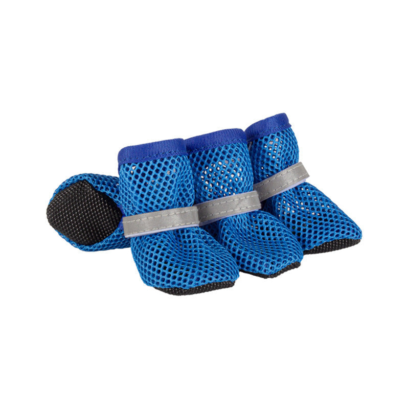 Breathable Mesh Dog Shoes – Anti-Slip Reflective Summer Paw Protection Boots
