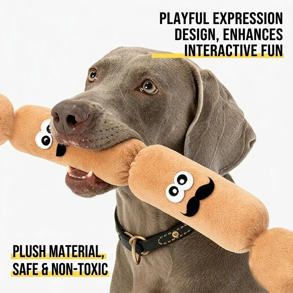 4-Link Squeaky Sausage Dog Toy