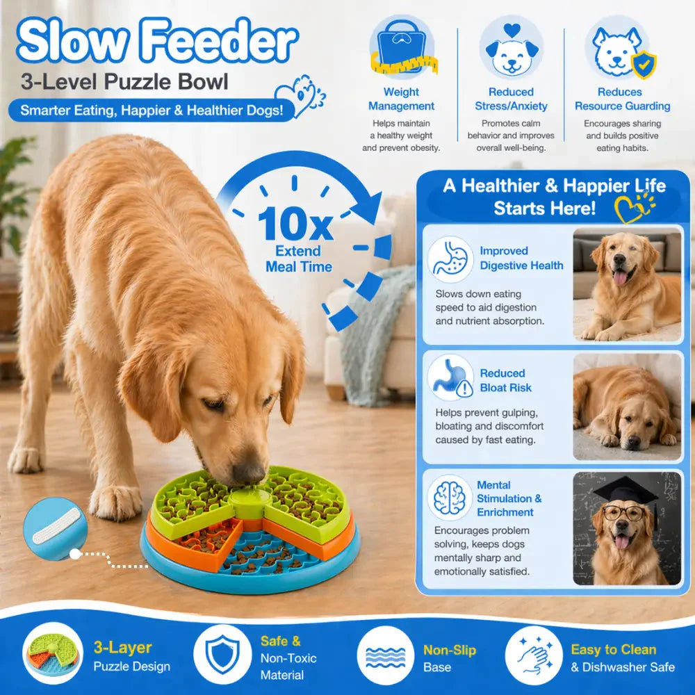Non-Slip Puzzle Slow Feeder for Dogs