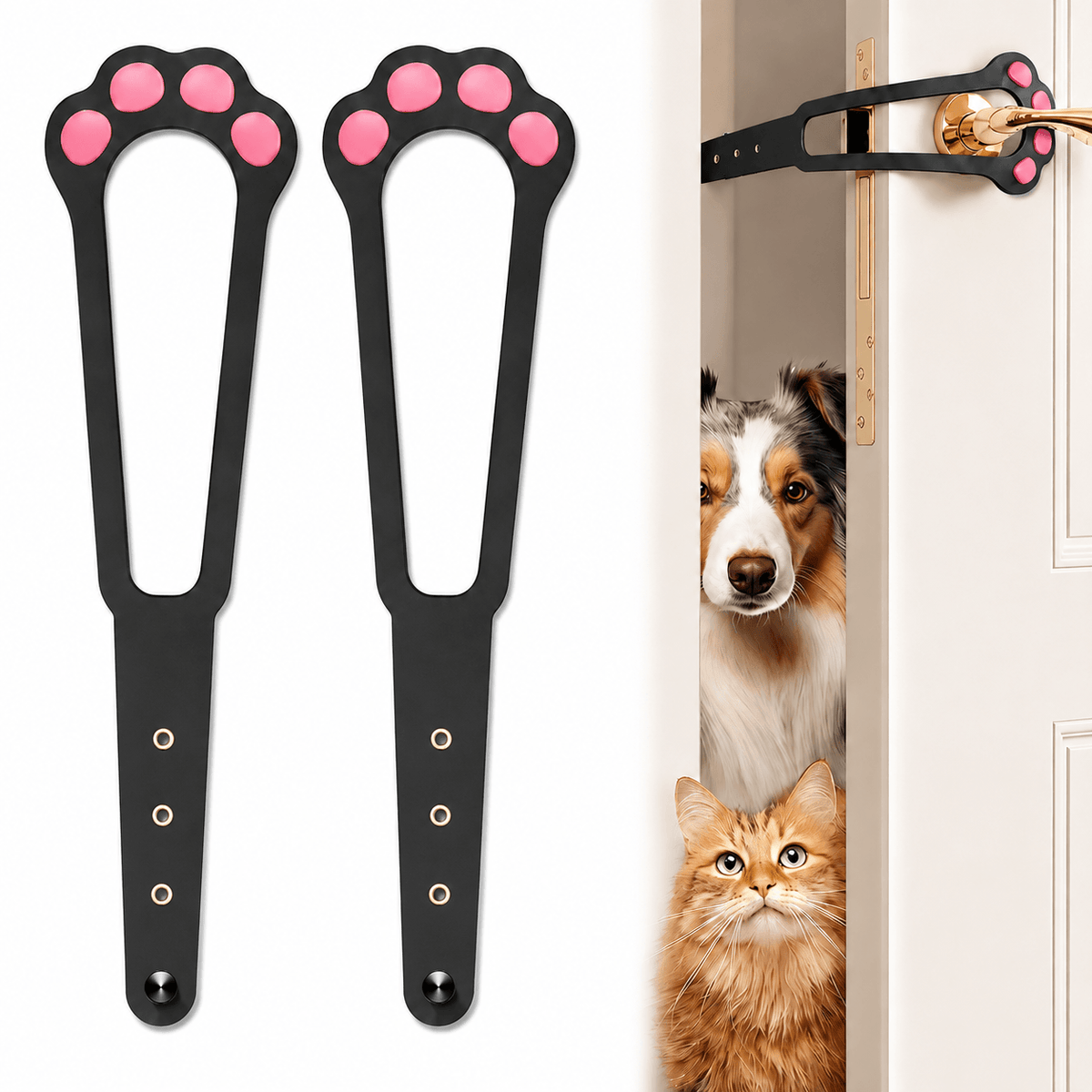 Adjustable Pet Door Holder – No-Drill Door Latch for Cats & Dogs