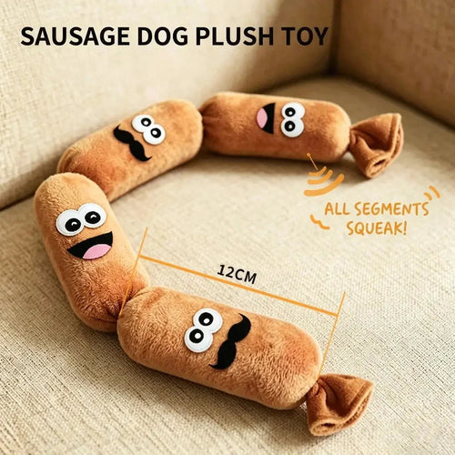 4-Link Squeaky Sausage Dog Toy