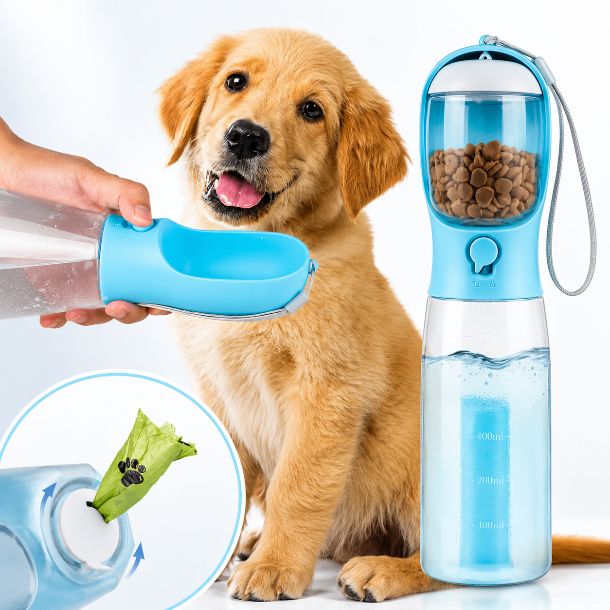 3-in-1 Portable Dog Water Bottle
