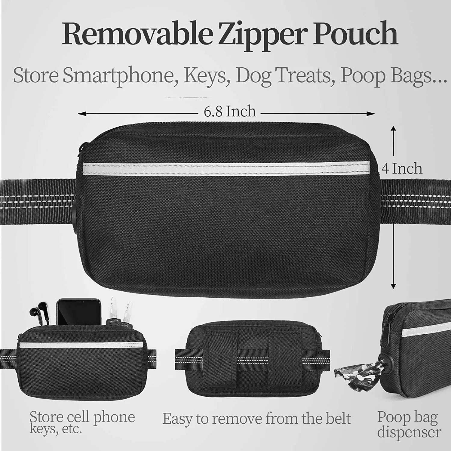 Hands-Free Leash – Bungee Dog Leash with Storage Pouch & Soft Handles
