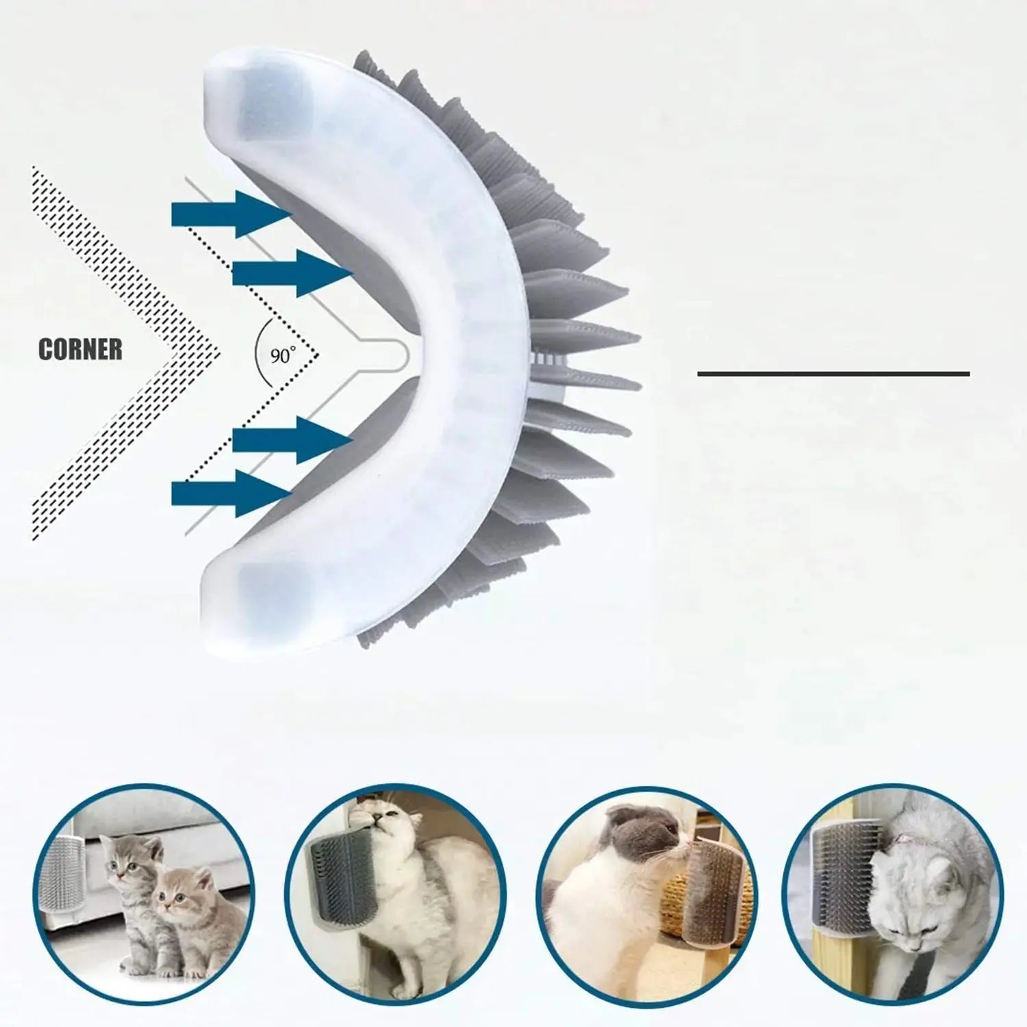 Self Grooming Pet Brush – Corner Massage Tool for Cats & Dogs STTM