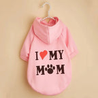Cute Pet Hoodie – "I Love My Mom” Dog & Cat Apparel STTM