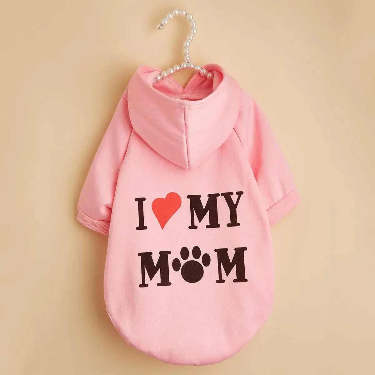 Cute Pet Hoodie – "I Love My Mom” Dog & Cat Apparel STTM
