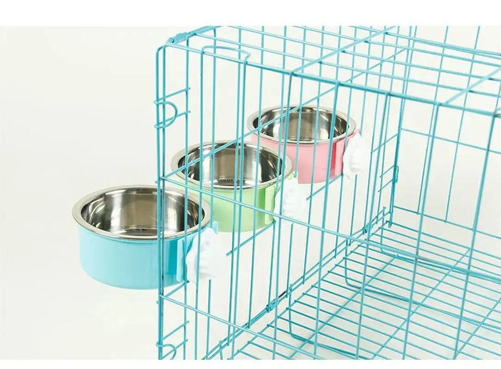 Hanging Dog & Cat Bowl – Stainless Steel Cage Feeding Bowl STTM
