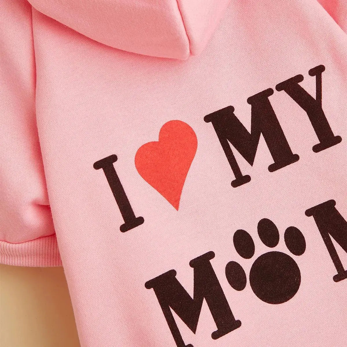 Cute Pet Hoodie – "I Love My Mom” Dog & Cat Apparel STTM