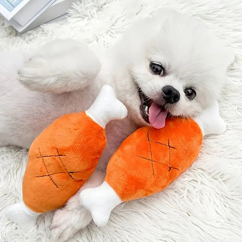 Plush Squeaky Dog Toy – Chicken Leg Chew Toy for Pets STTM