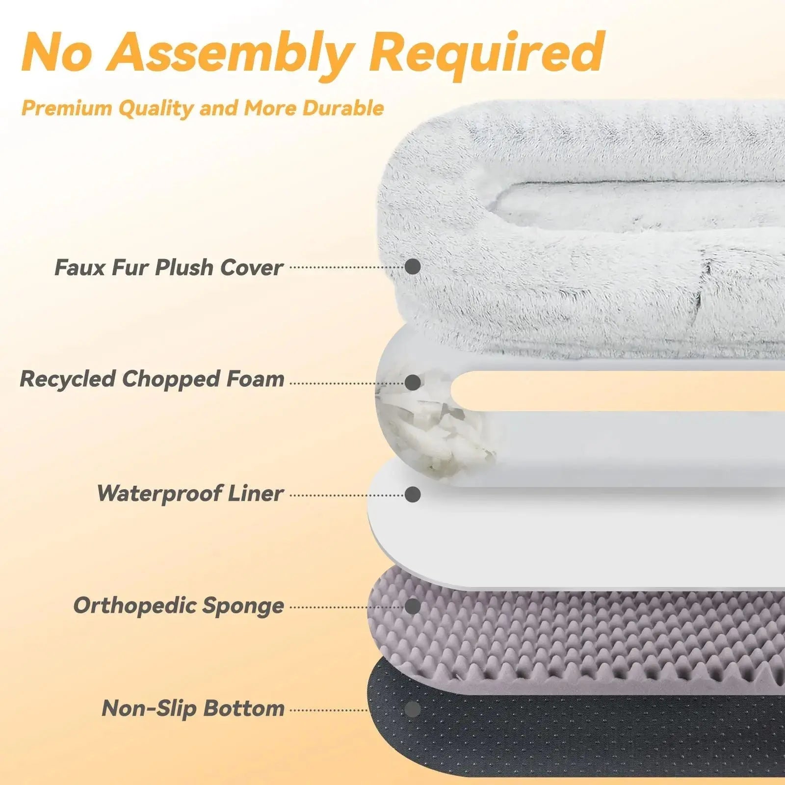 Orthopedic Human Dog Bed – Large Cozy Lounger for Relaxing STTM