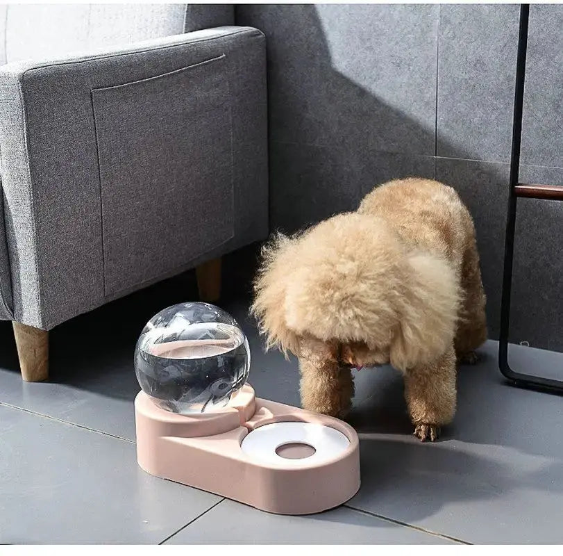Dog & Cat Feeder – Large Auto Water Fountain with Food Bowl STTM