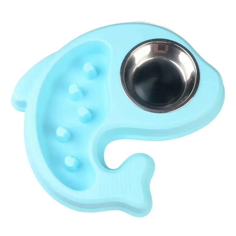 Double Pet Bowl – Fish Design Stainless Steel Food & Water Dish STTM