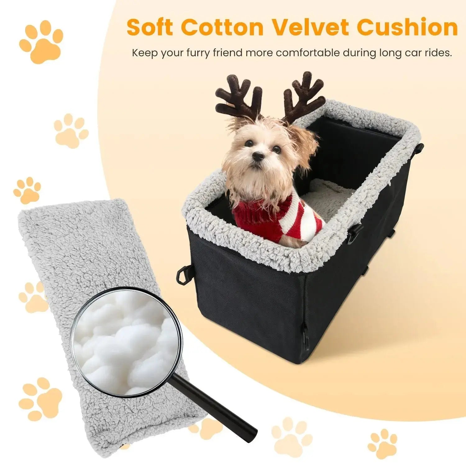 Small Pet Car Seat – Cozy Console Booster for Dogs & Cats STTM