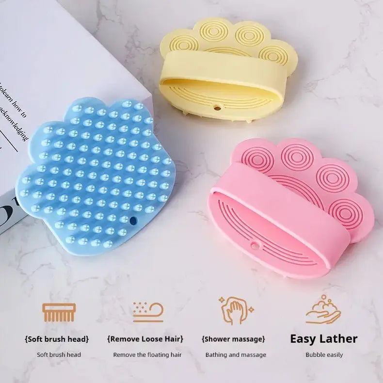 Pet Grooming Brush – Soft Bath & Massage Tool for Dogs & Cats STTM