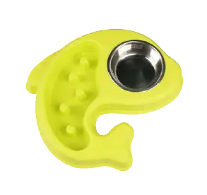 Double Pet Bowl – Fish Design Stainless Steel Food & Water Dish STTM