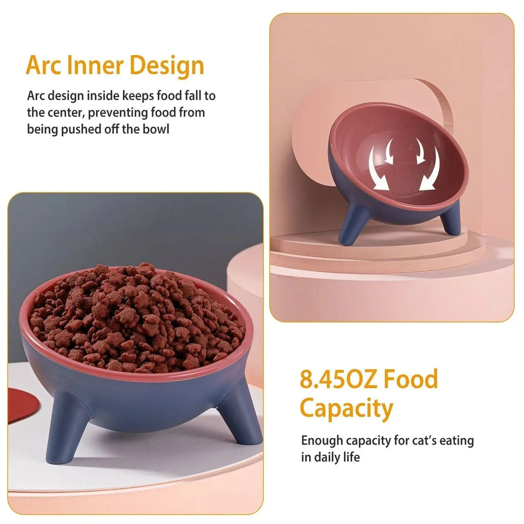 Raised Pet Bowl – Tilted Feeding Bowl for Cats & Small Dogs STTM