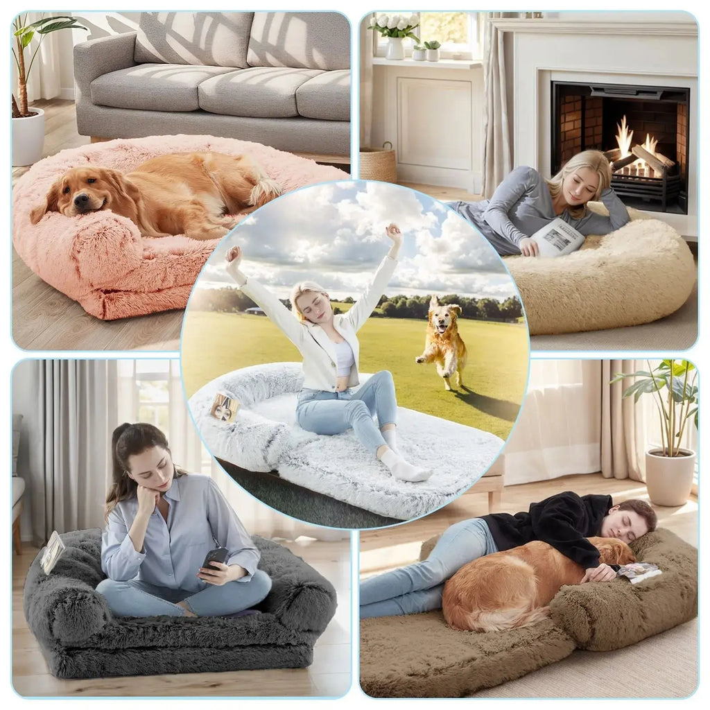 Giant Dog Bed for Humans – Plush Orthopedic Lounger STTM