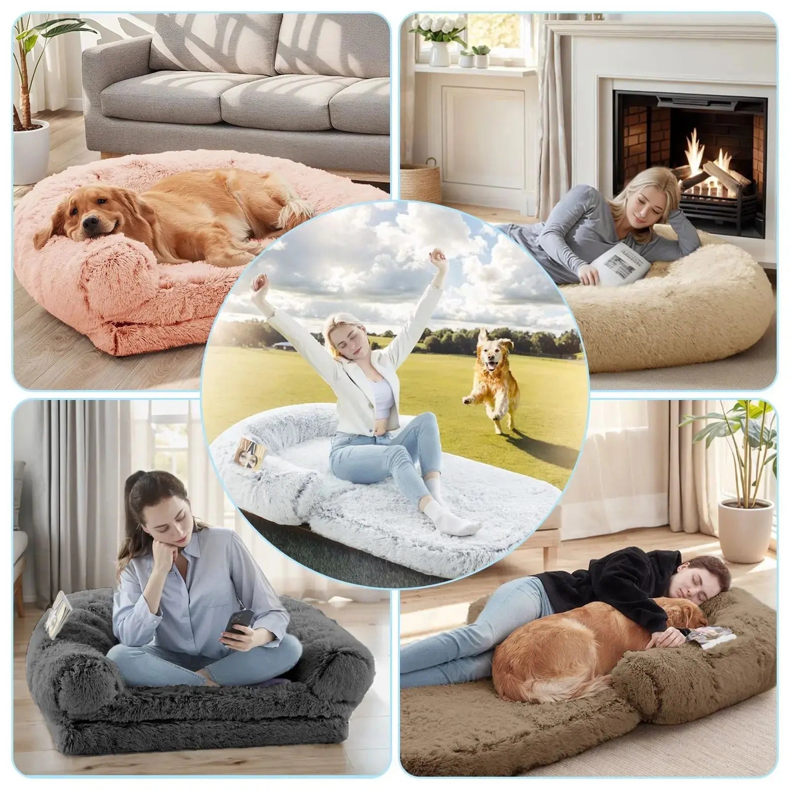 Giant Dog Bed for Humans – Plush Orthopedic Lounger STTM