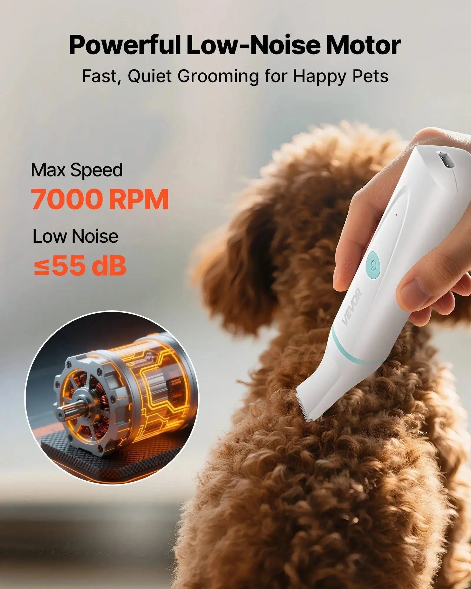 Pet Grooming Kit – Cordless Dog Clippers with Nail Grinder Set STTM