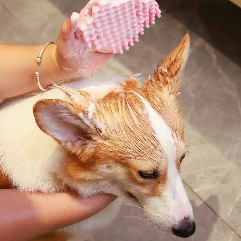 Pet Grooming Brush – Soft Bath & Massage Tool for Dogs & Cats STTM