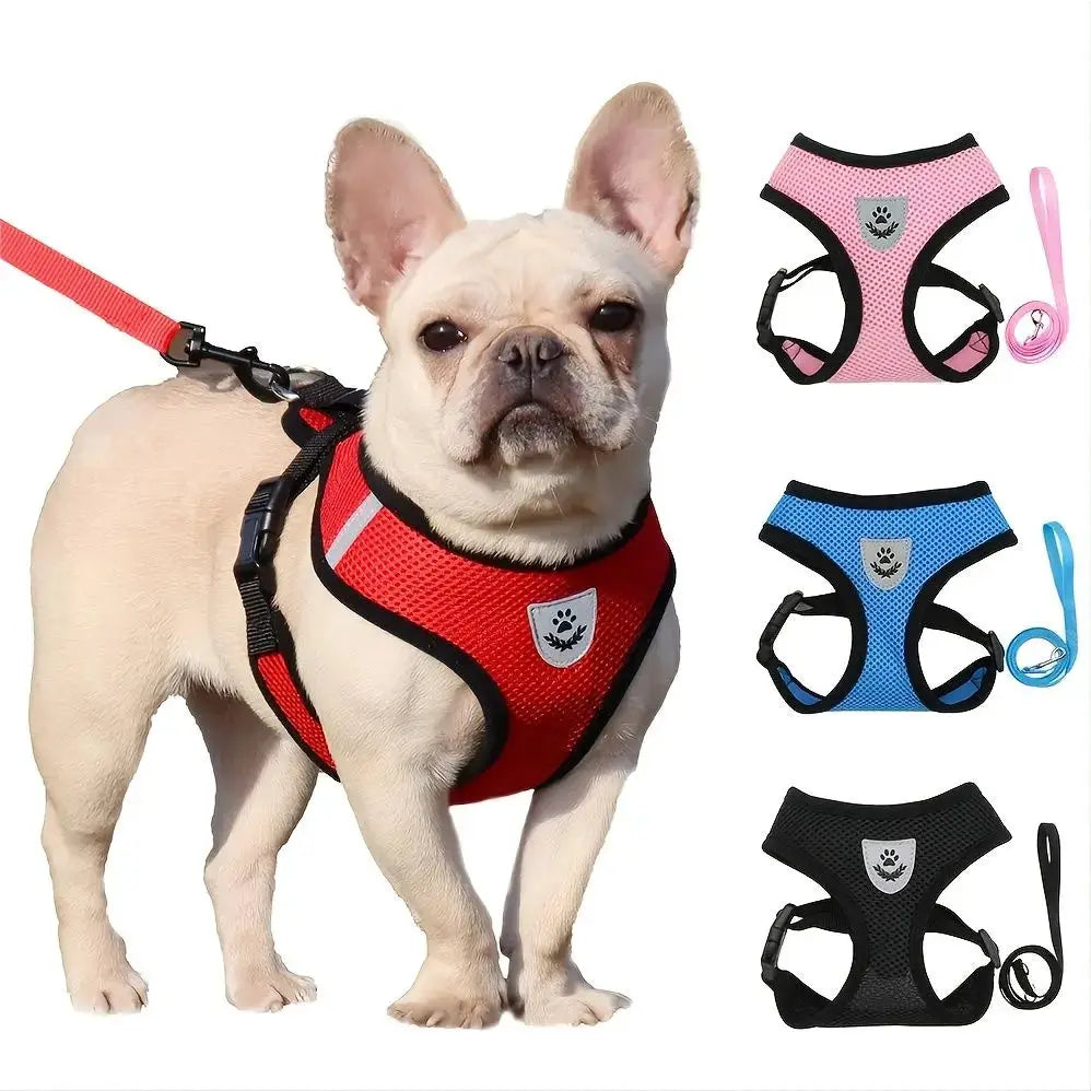 Pet Harness & Leash Set – Adjustable Reflective Harness for Dogs & Cats STTM