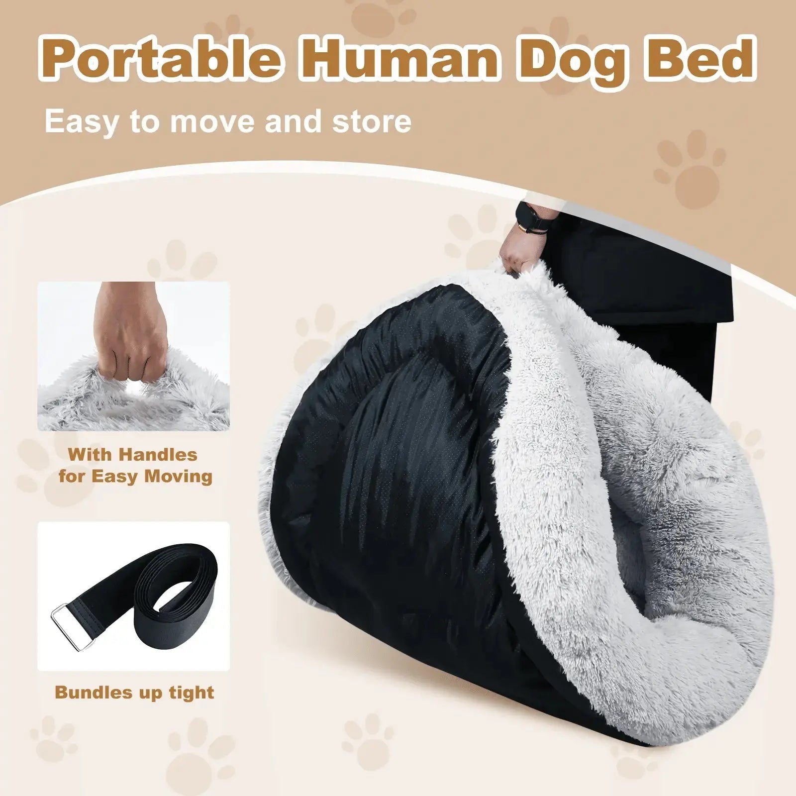 Soft Dog Bed – Large Washable Bed for Easy Carry & Comfort STTM