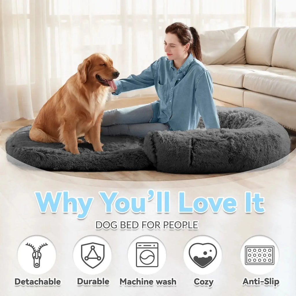 Giant Dog Bed for Humans – Plush Orthopedic Lounger STTM