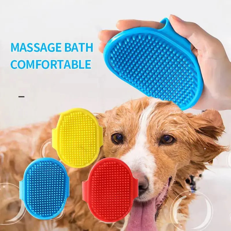 Dog & Cat Bath Brush – Soft Rubber Grooming Comb STTM