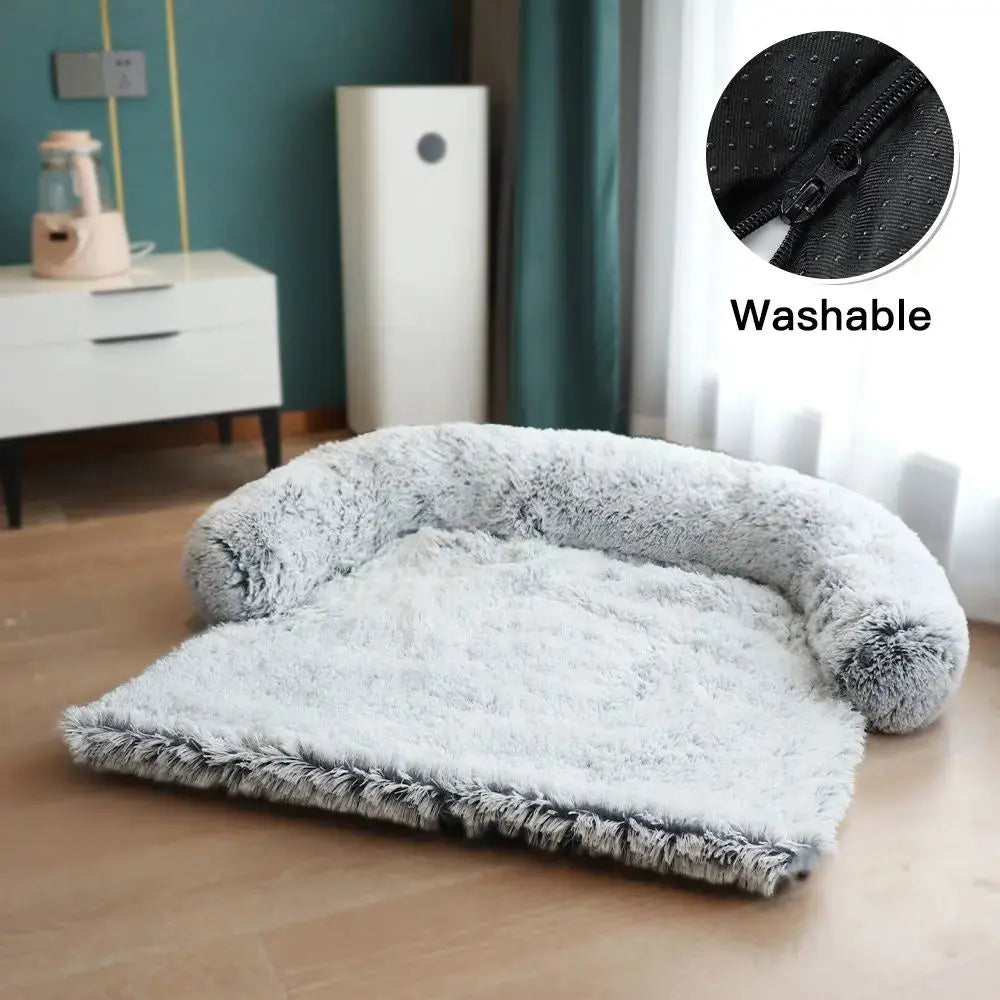 Pet Sofa Bed – Soft Plush Cushion & Blanket for Dogs & Cats STTM