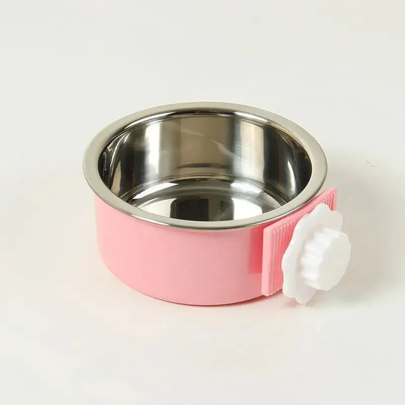 Hanging Dog & Cat Bowl – Stainless Steel Cage Feeding Bowl STTM