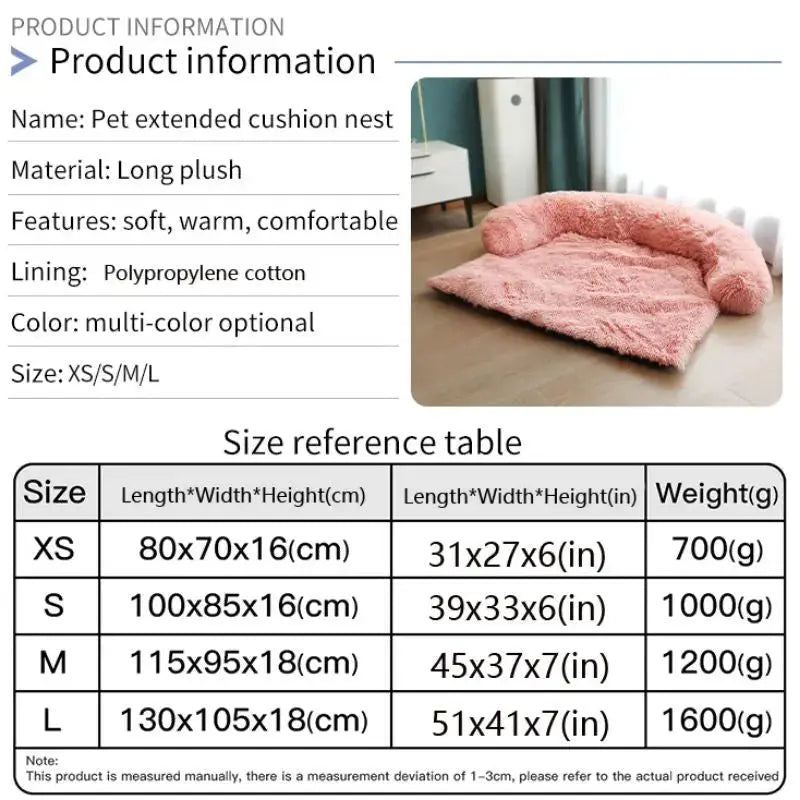 Pet Sofa Bed – Soft Plush Cushion & Blanket for Dogs & Cats STTM