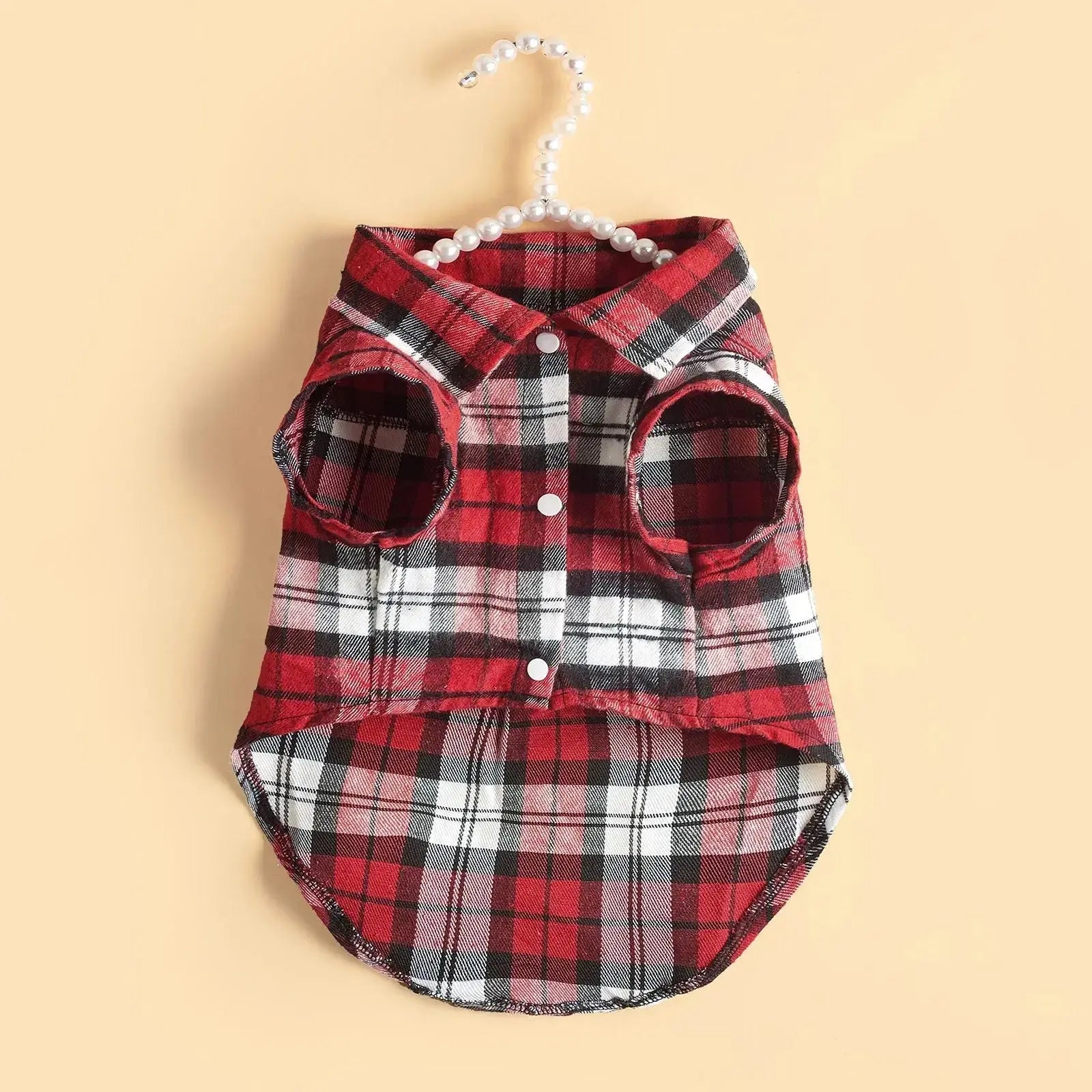 Plaid Pet Shirt – Stylish Dog T-Shirt for Small & Medium Dogs STTM